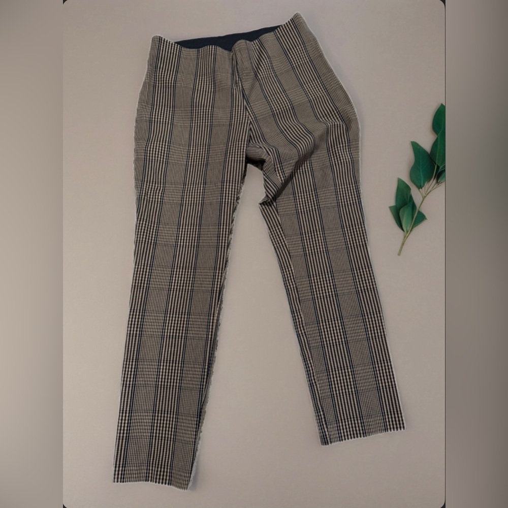 a new day Women's Black and Tan Plaid Trousers
